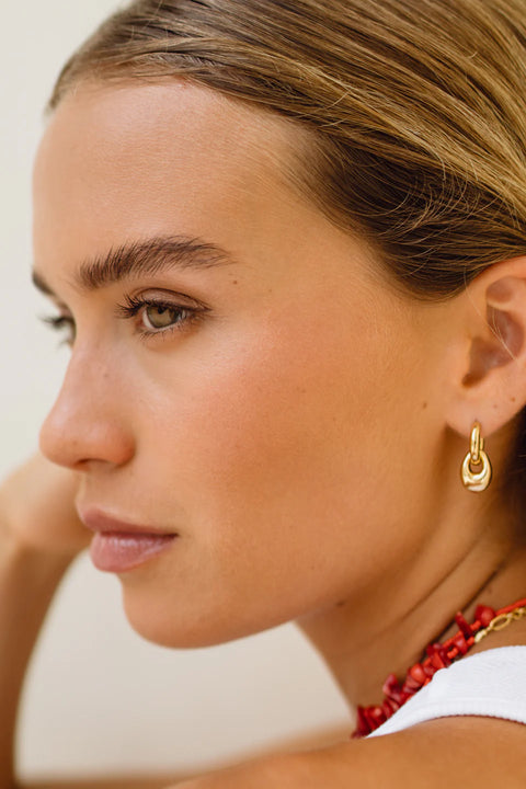 Petit Pebble Ørering (Guld)