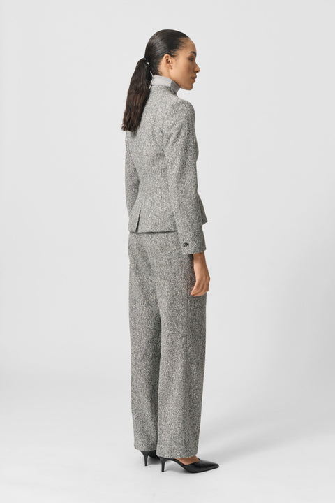 Gabriela Blazer (Black/White Herringbone)