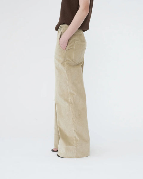 Corduroy Wide Bukser (Beige)