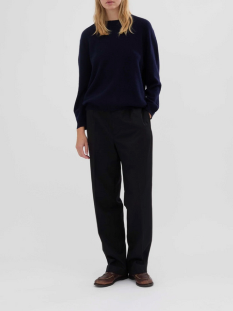 Women's Oversized Roundneck (Navy Blue)