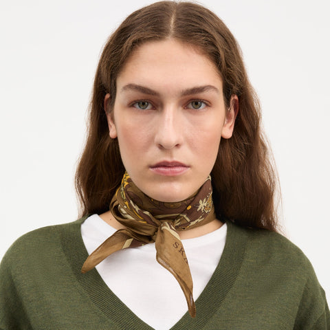 Pippa Tørklæder (Khaki Paisley Print)