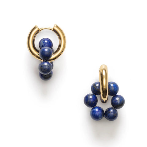Deep Blue Hoops (Golden Lapis)