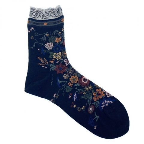 Happy Flower Strømper (Black)