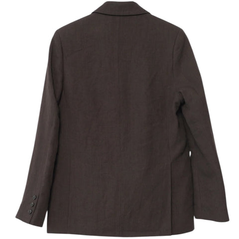 Linen Straight Blazer (Brown)