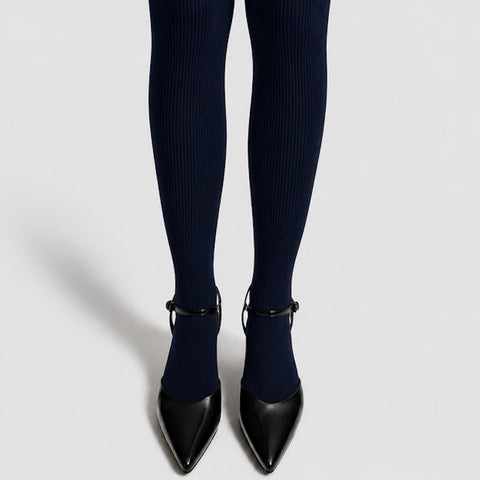 Mrs. Merino Uld Strømpebukser (Dark Blue)