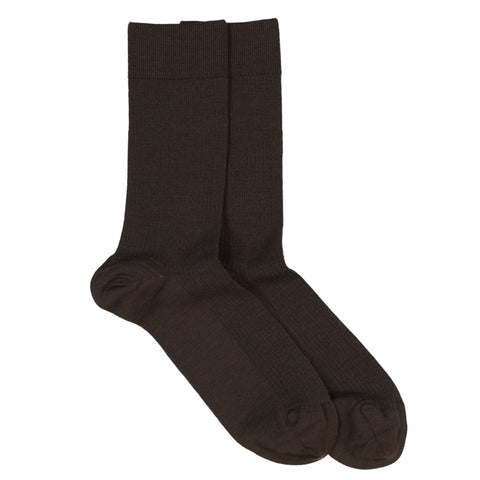 Merino Fine Strømper (Dark Brown)