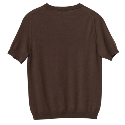 Merino Knit T-Shirt (Brown)