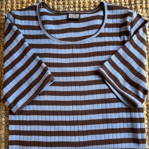 101 Short Sleeve Broadway (Brown/Light Blue)
