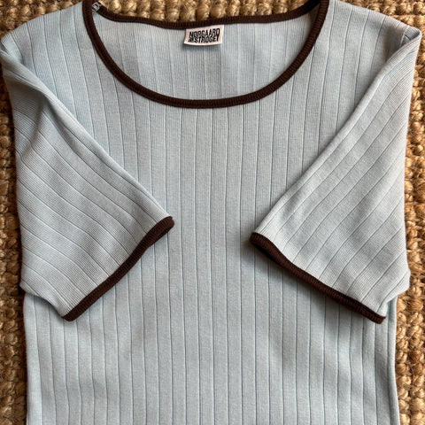 101 Short Sleeve Kontrast (Light Blue/Brown)