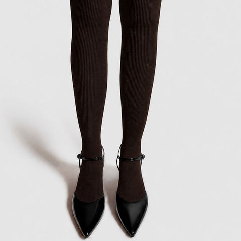Mrs. Merino Uld Strømpebukser (Dark Brown)