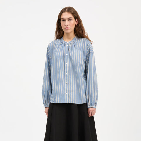 Cilla Skjorte (Blue/Black/White Stripe)