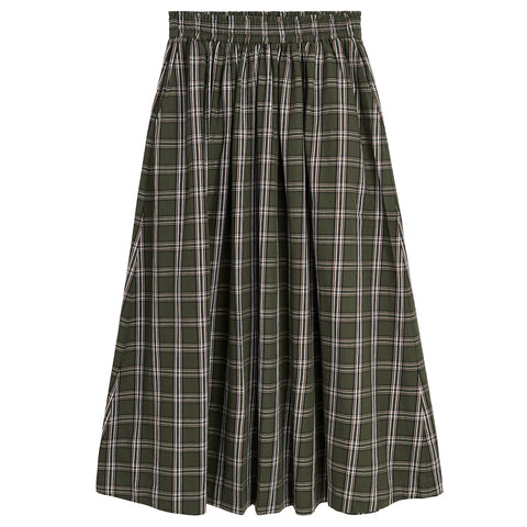 Dagny Nederdel (Green/White Check)