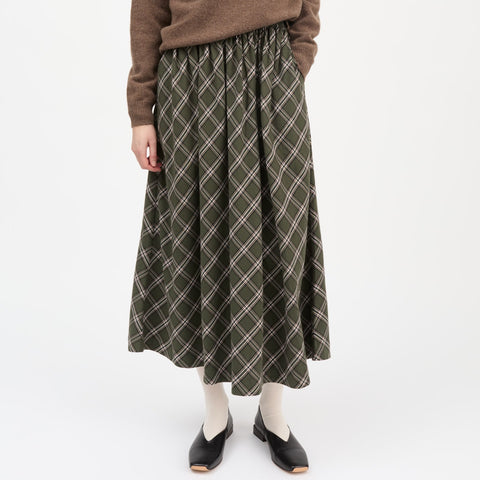 Dagny Nederdel (Green/White Check)