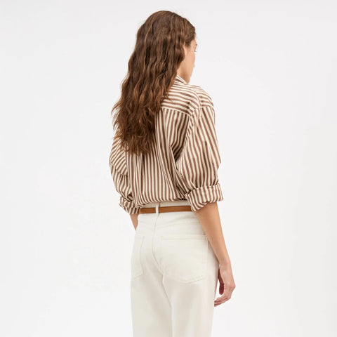 Edgar Skjorte (Brown/Ecru Stripe)