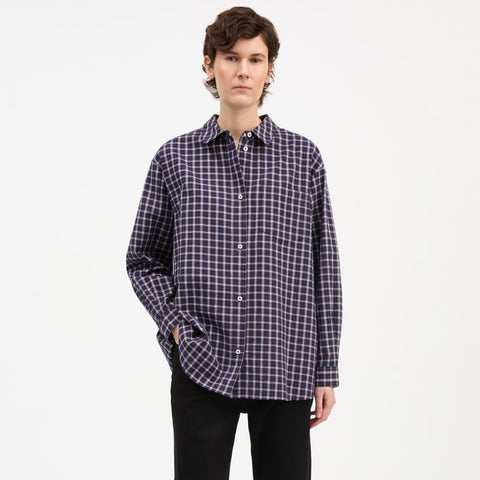 Edgar Skjorte (Navy/White/Red Check)