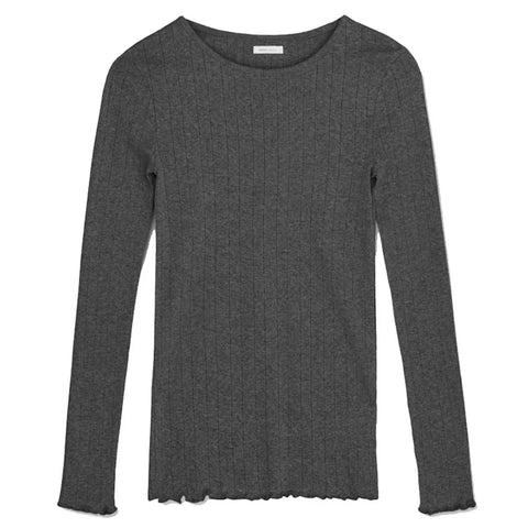 Edie Bluse (Dark Grey Melange)