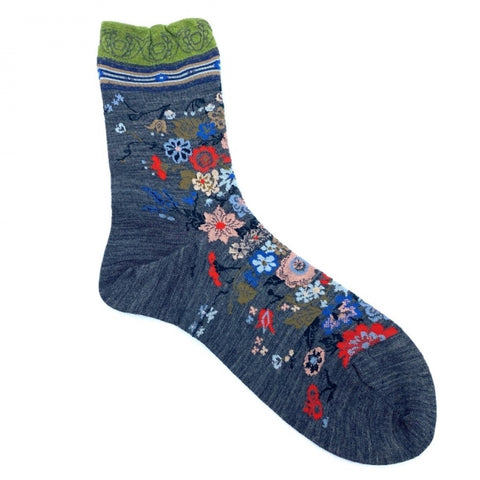Happy Flower Strømper (Grey)