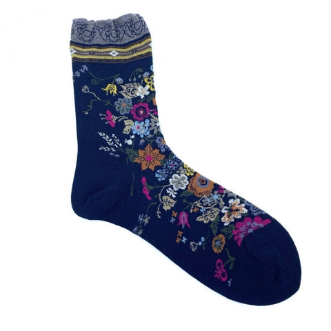 Happy Flower Strømper (Navy)