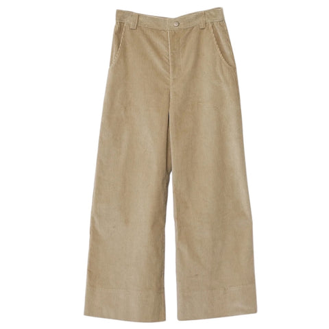 Corduroy Wide Bukser (Beige)