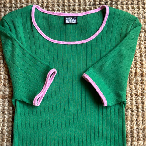 101 Short Sleeve Kontrast (Green/Light Pink)