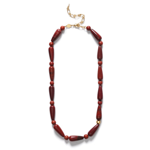 Hot Drops Halskæde (Red Jasper)