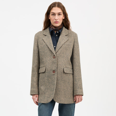 Joan Blazer (Brown/Grey Herringbone)
