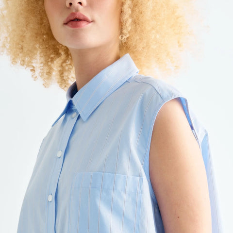 Brooklyn Top (Blue Pinstripe)