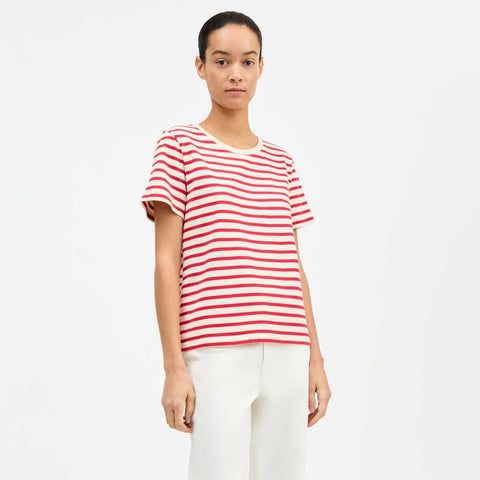 Marron Regular Tee (Off White/Red Stripe)