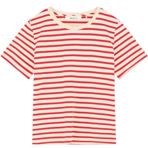 Marron Regular Tee (Off White/Red Stripe)