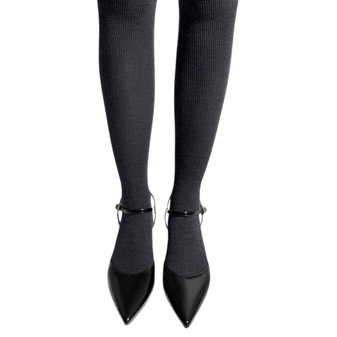 Mrs. Merino Uld Strømpebukser (Anthracite)