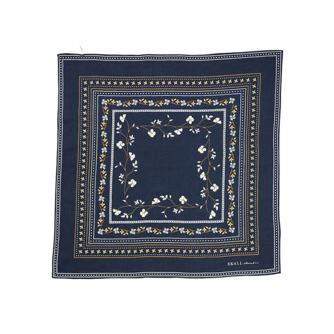 Floral Scarf 55x55 (Navy)