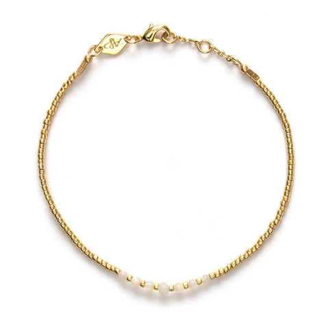 Bead & Gem Armbånd (Pearl)