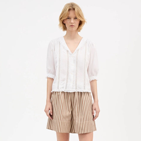 Vetiver Shorts (Brown/Ecru Stripe)