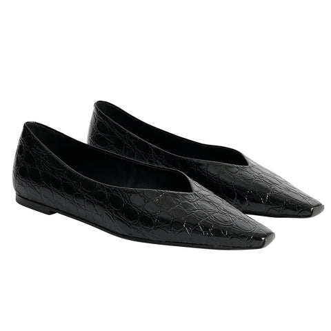 Pointy Flat (Croco Black)