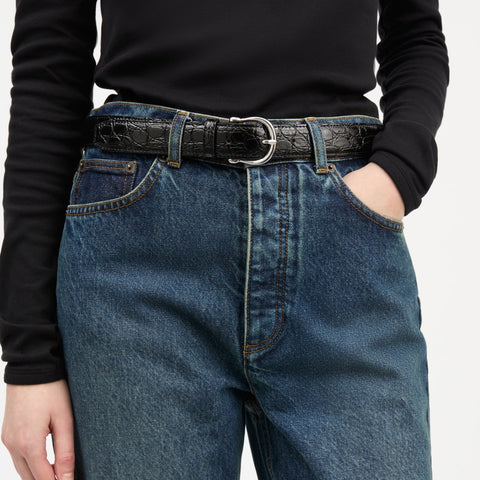 Casual Bælte (Croco Black)
