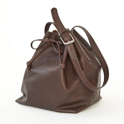 Leather Bucket Bag (Brown)