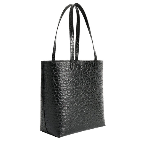Medium City Tote (Croco Black)
