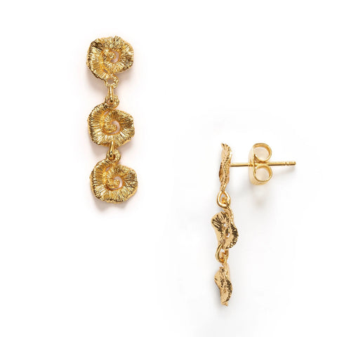Triple Sun Øreringe (Guld)