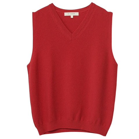 Merino Knit Vest (Red)