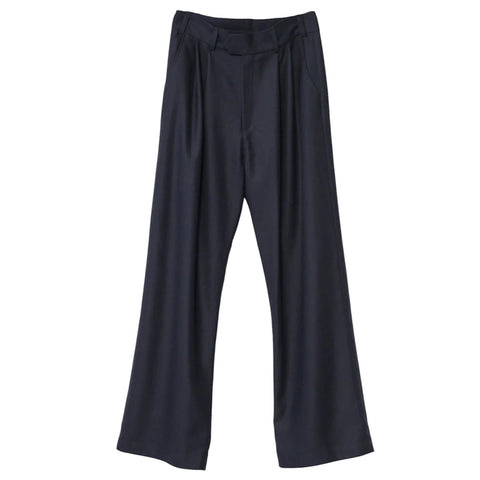 Fine Wool Wide Box Pants (Navy)