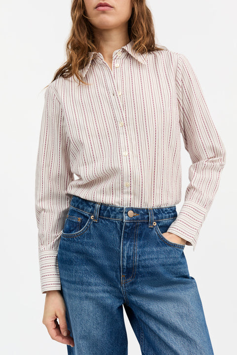 Fauna Skjorte (Raspberry/Cream Stripe)