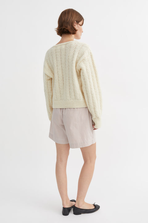 Edgar Shorts (Warm Beige/White Stripe)