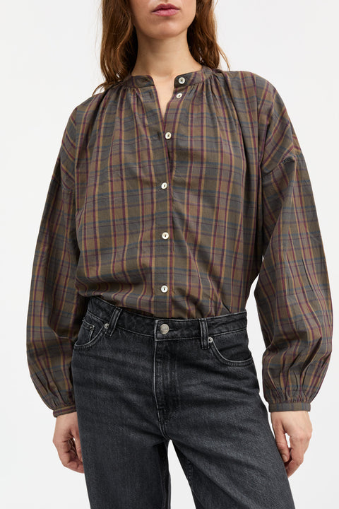 Cilla Skjorte (Green/Red Check)