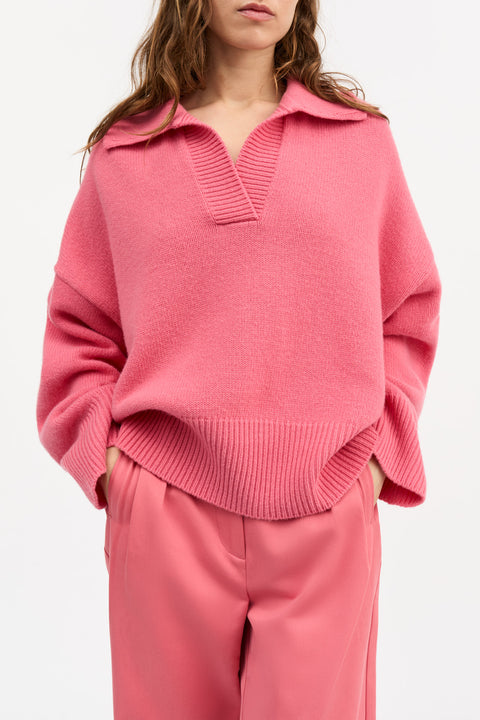 Dean V-Neck Strik (Hot Pink)