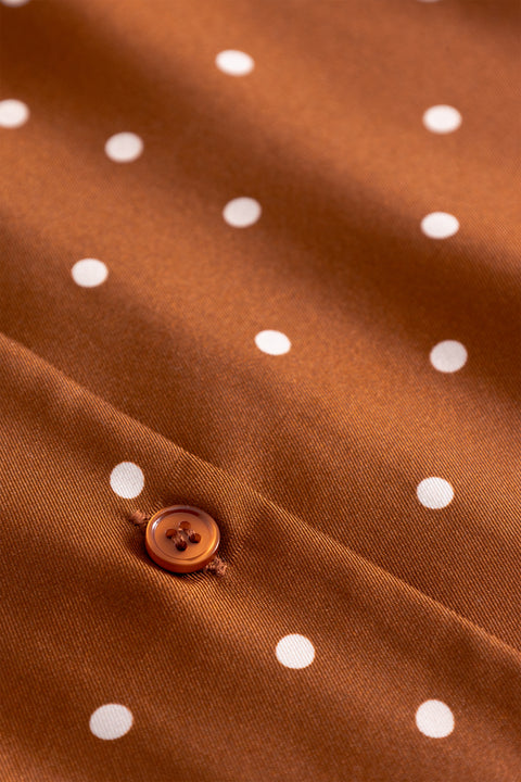 Birna Bluse (Dot Print Caramel)