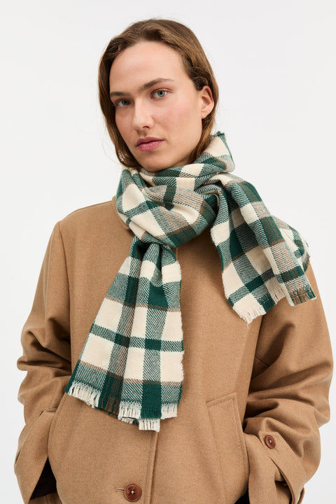 Nadelle Scarf (Pine Green/Beige Check)