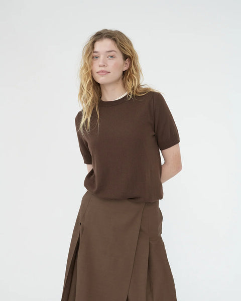 Merino Knit T-Shirt (Brown)