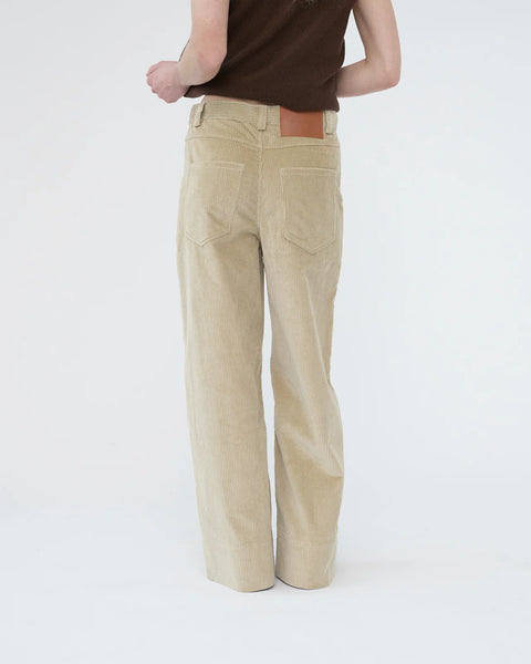 Corduroy Wide Bukser (Beige)