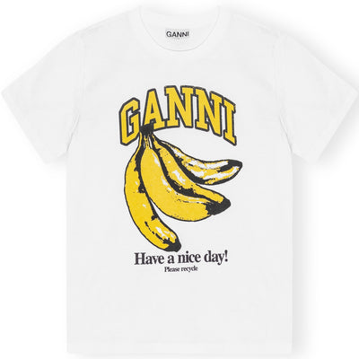 Ganni - Basic Jersey Banana Relaxed T-shirt (Bright White)