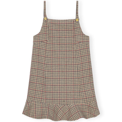 Ganni - Check Wool Mix Mini Dress